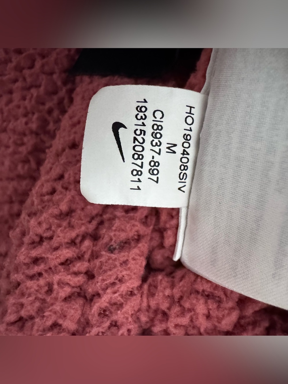 Nike Women Redwood Swoosh Size M Reversible Oversized Sherpa Jacket CI8937 897 - Picture 6 of 13